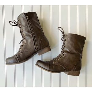 Madden Girl Vegan Leather Gamer Lace Up Boots